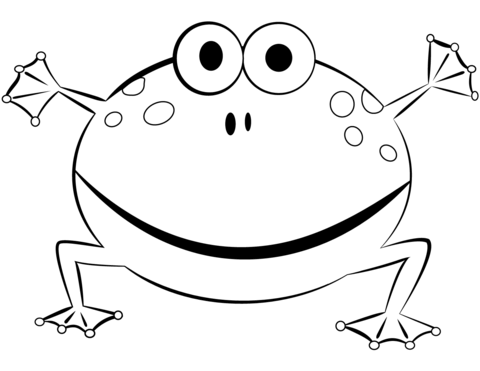 Cute Cartoon Frog Coloring Page